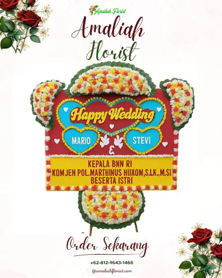 Papan Bunga Pernikahan Junok